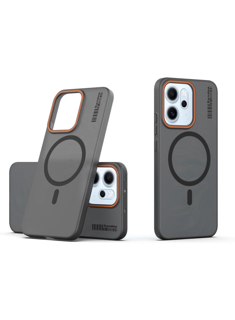 سيندي جراب هاتف محمول شفاف غير لامع مقاوم للاصفرار، بغطاء كامل، مصنوع من البولي كربونات، بلون دخاني غير لامع، مناسب لهاتف أوبو رينو 15F/رينو 14F (أسود) - Image 1